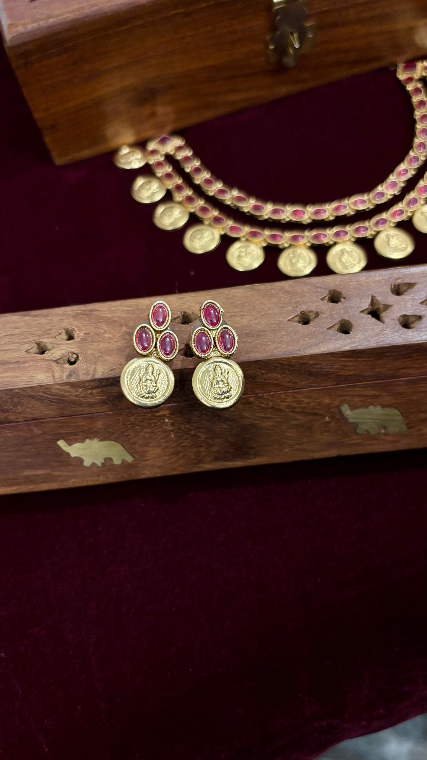 Yashasvi Ruby Coin Necklace Set