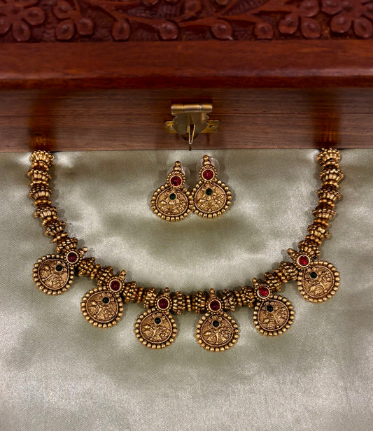 Yashodhara Antique Coin Necklace Set