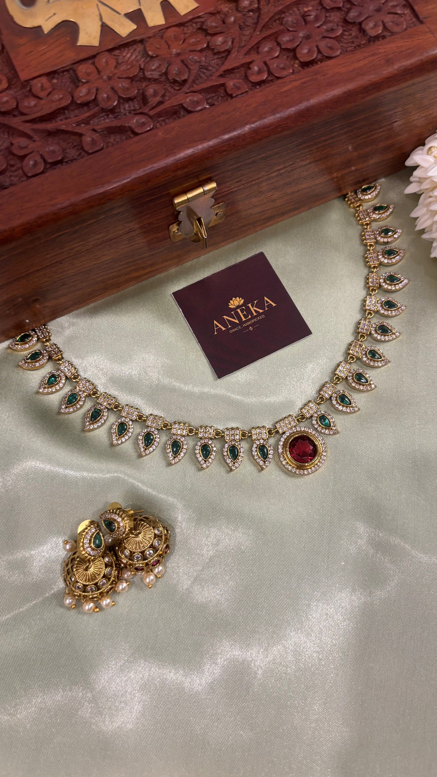 Navya Ruby Emerald AD Stone Choker