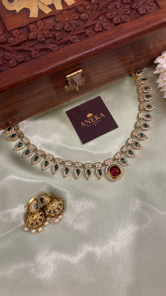 Navya Ruby Emerald AD Stone Choker