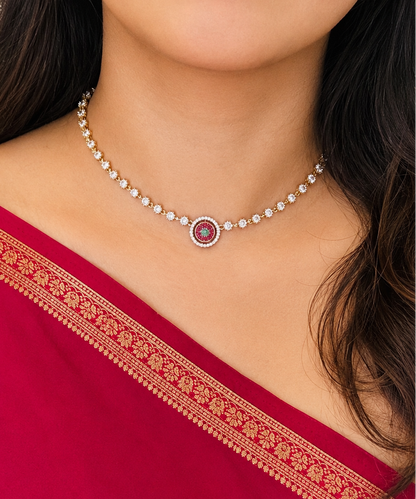 Saanvika AD Stone Necklace Set