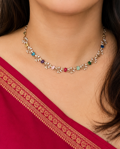 Alara AD Multi Color Necklace Set