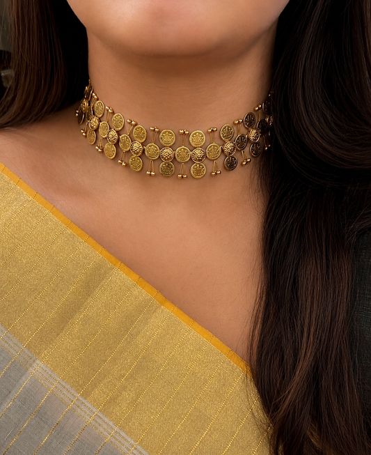 Ishani Coin Motif Choker with Stud