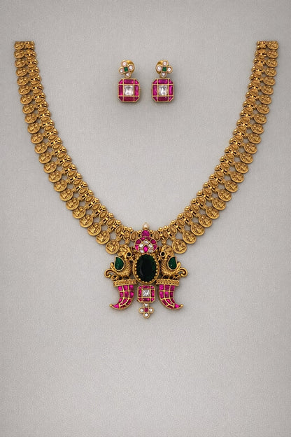 Rajasi Mayura Luxe Jadau Kundan Haaram Set