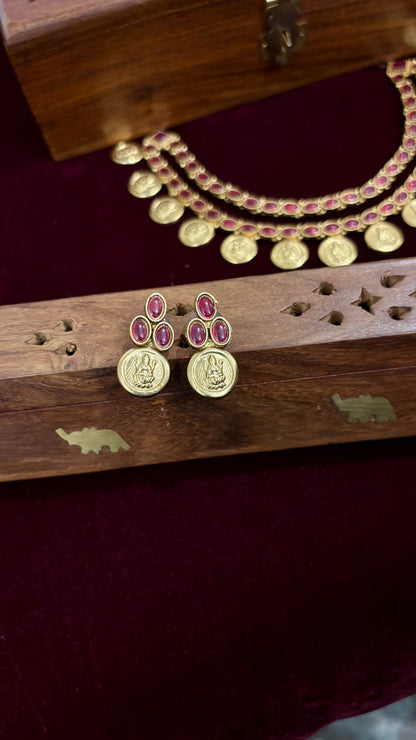 Yashasvi Ruby Coin Necklace Set