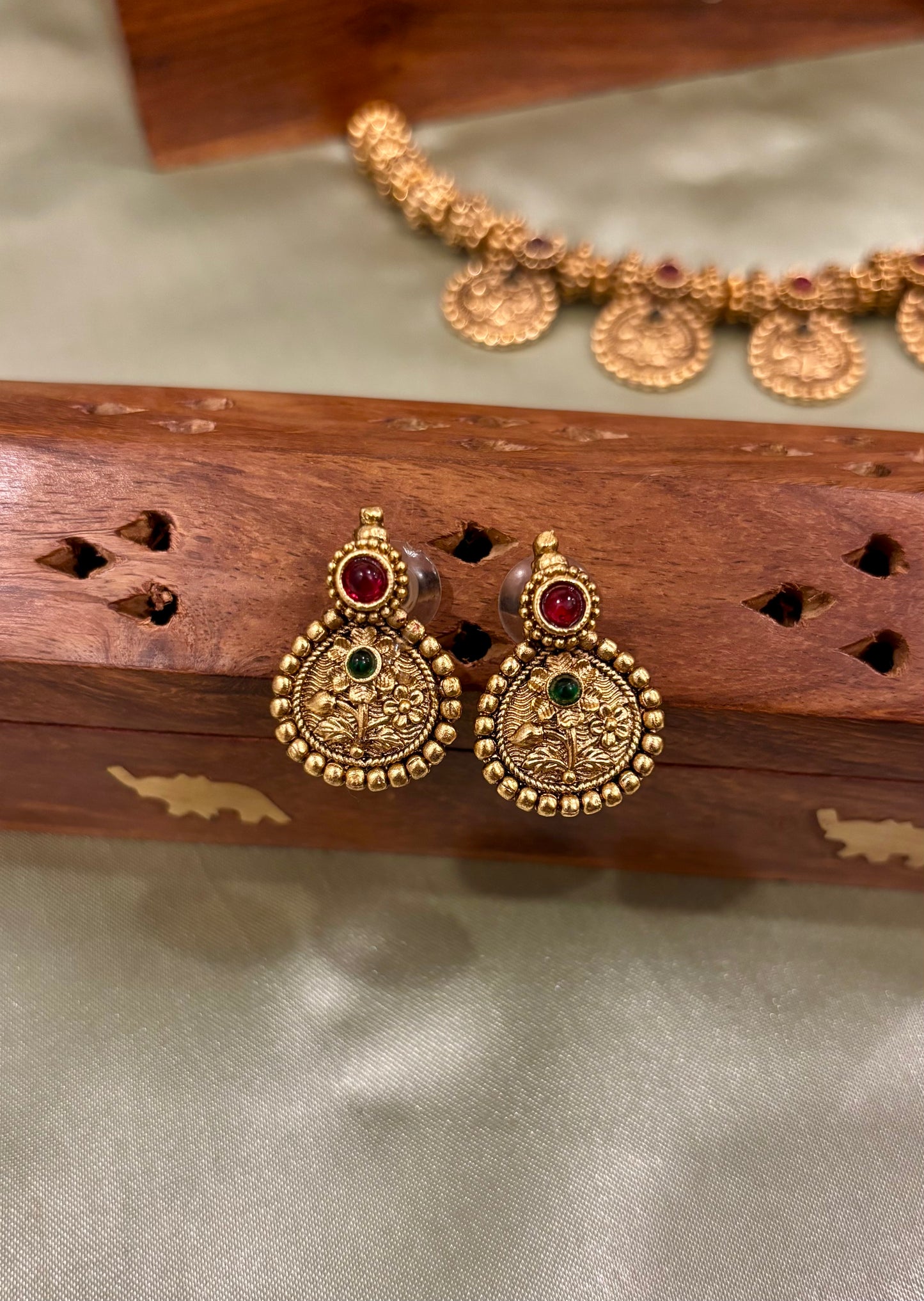 Yashodhara Antique Coin Necklace Set