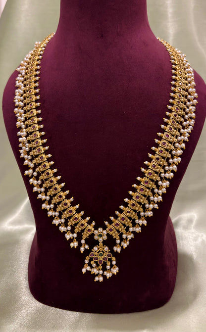 Vamika Premium Pearl Guttapusalu Haram Set