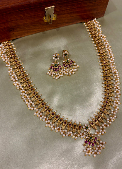 Vamika Premium Pearl Guttapusalu Haram Set