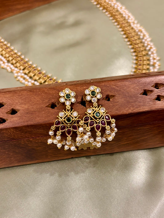 Vamika Premium Pearl Guttapusalu Haram Set