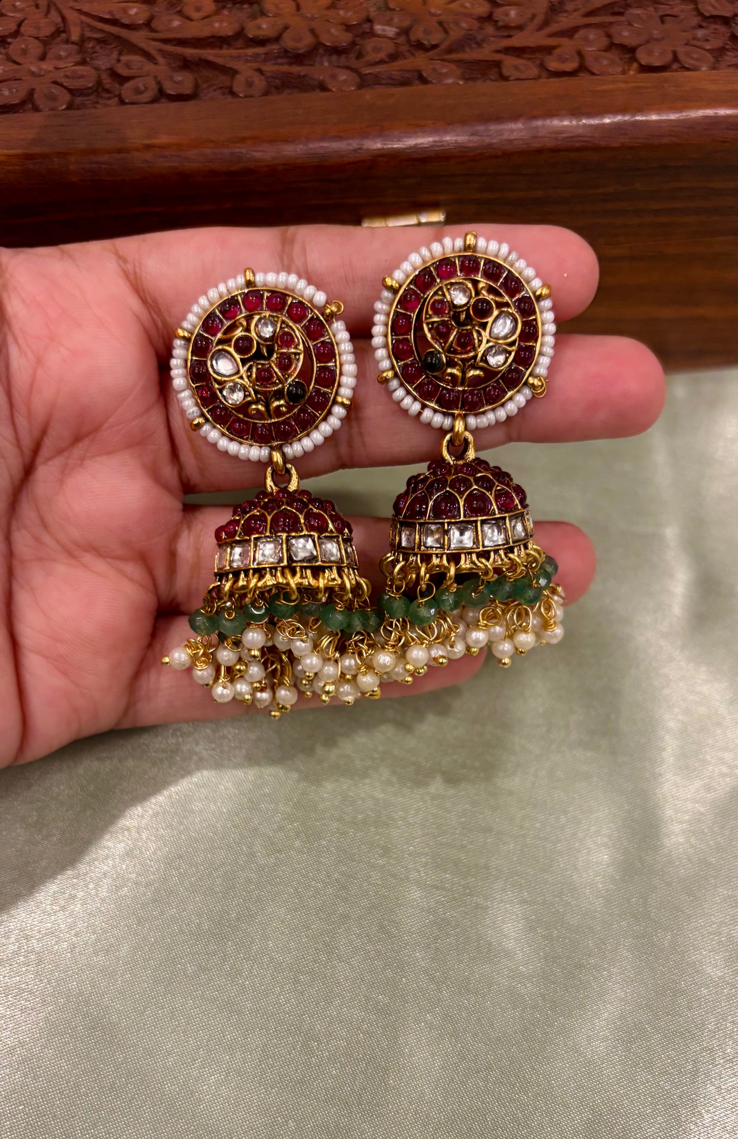 Rudrani Pearl Jhumka Earrings