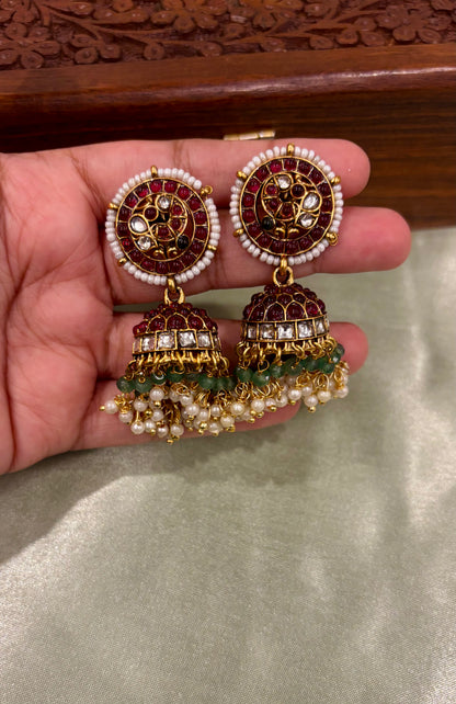 Rudrani Pearl Jhumka Earrings