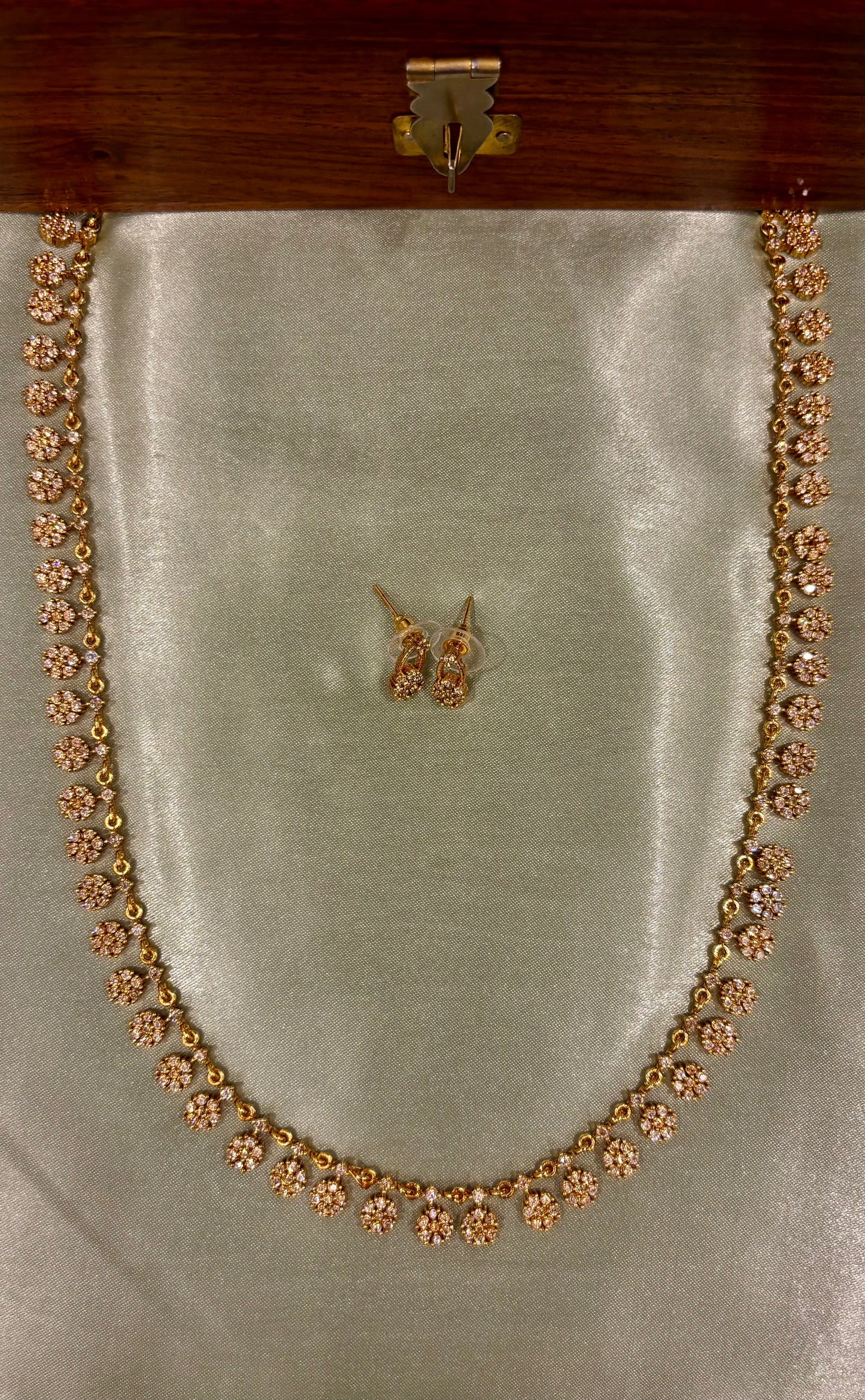 Vihana Floral AD Long Necklace with Stud