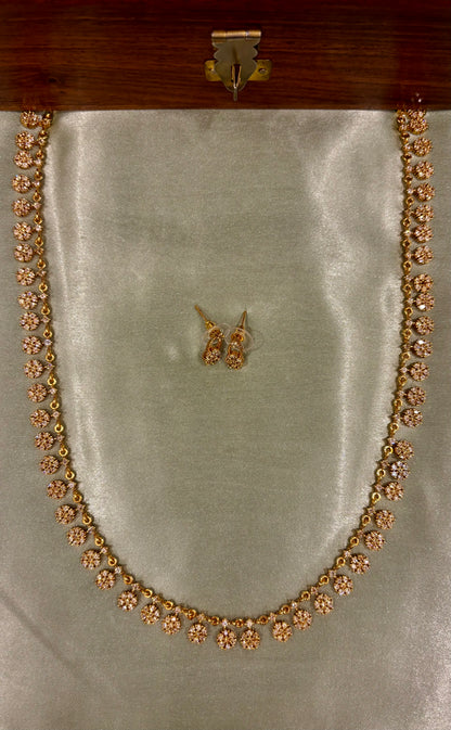 Vihana Floral AD Long Necklace with Stud