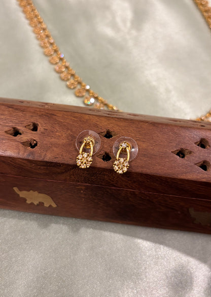Vihana Floral AD Long Necklace with Stud