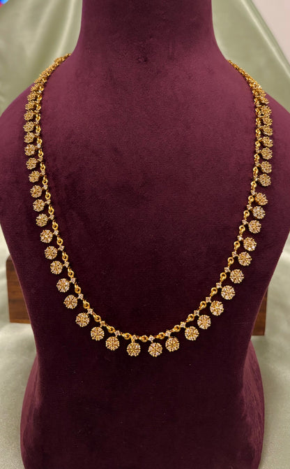 Vihana Floral AD Long Necklace with Stud