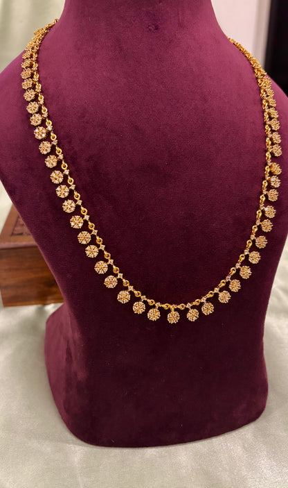 Vihana Floral AD Long Necklace with Stud