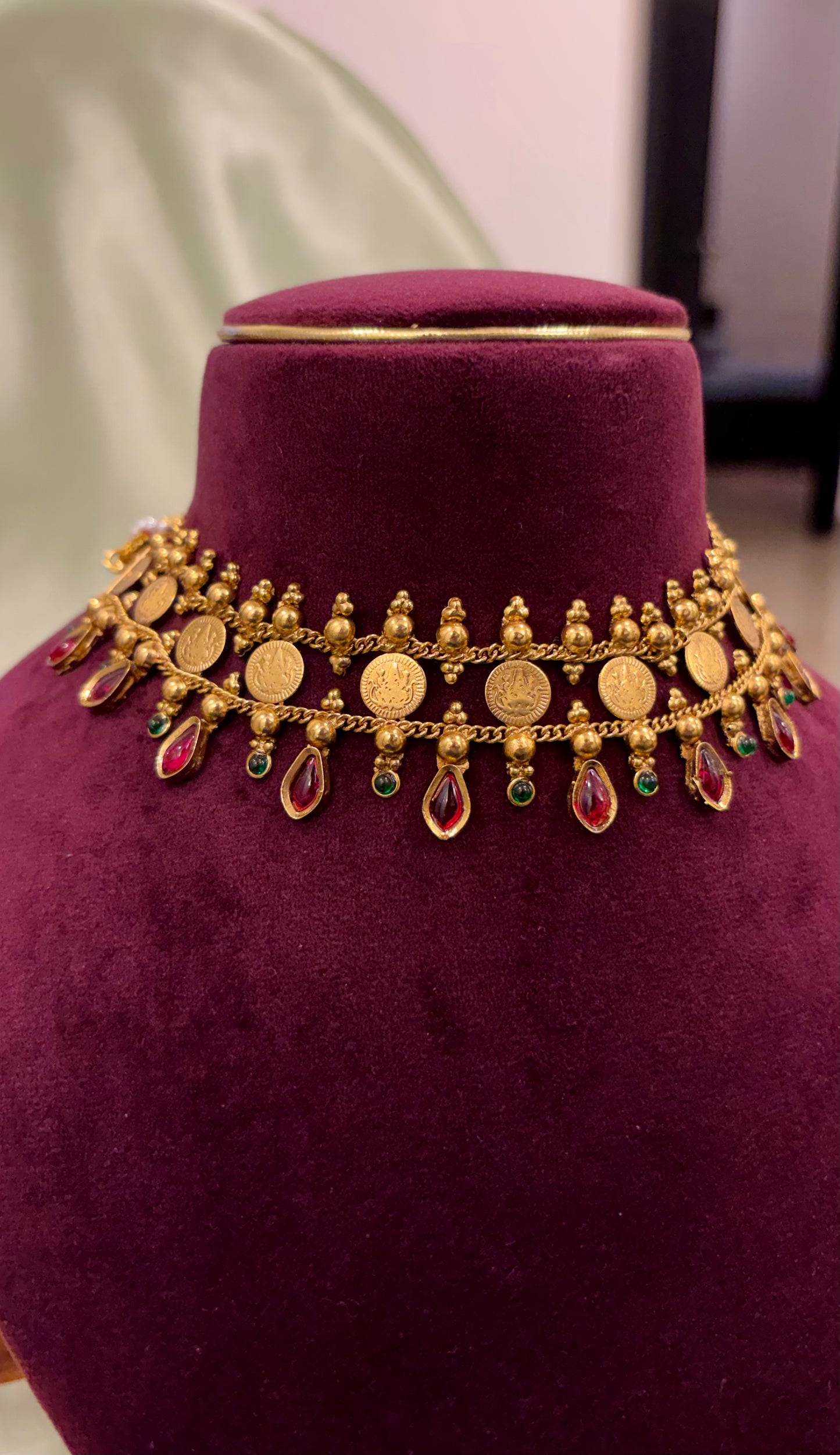 Vaiga Kasu Coin Temple Choker