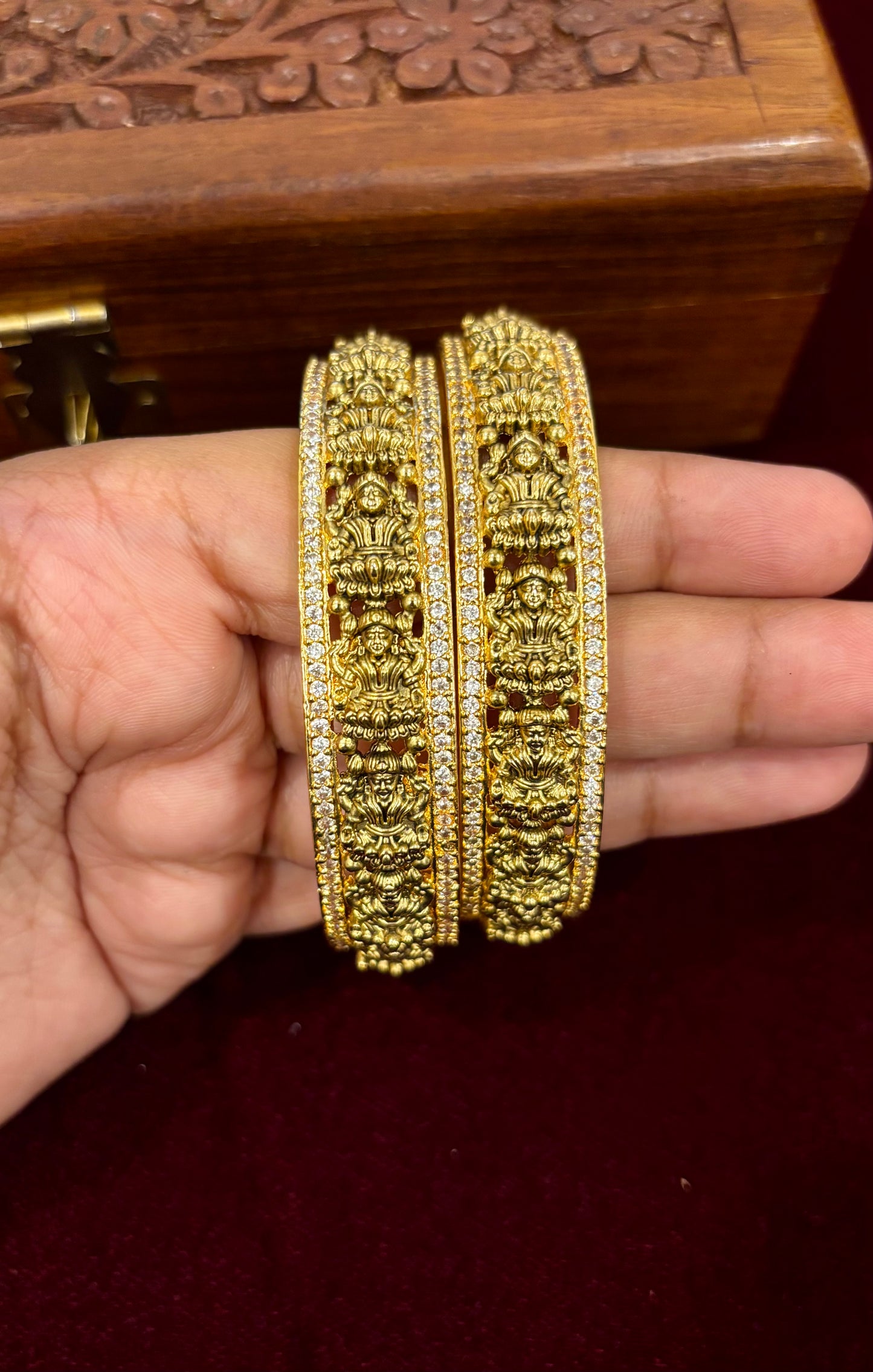 Lakshmika Temple AD Bangle (Set of 2)
