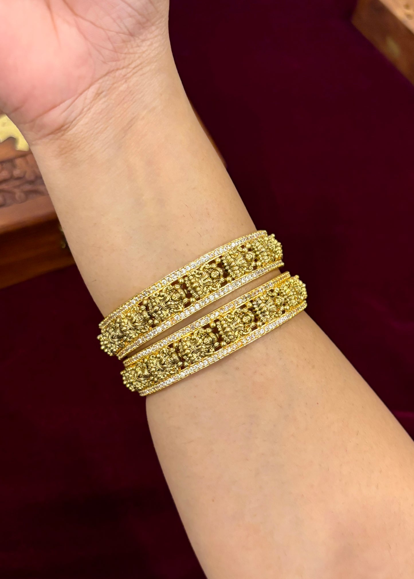 Lakshmika Temple AD Bangle (Set of 2)