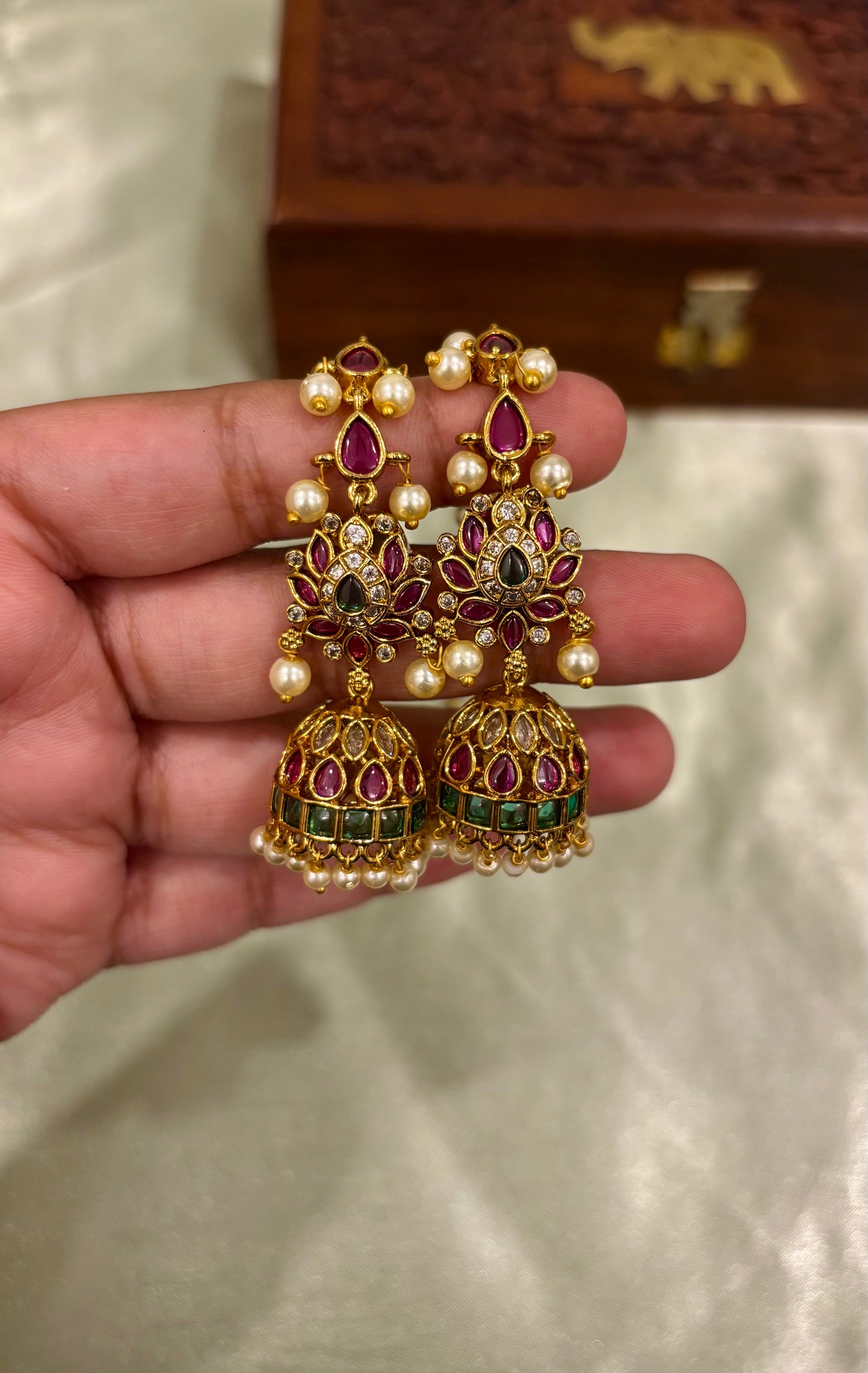Padmika Premium Kemp Mattal Jhumkas