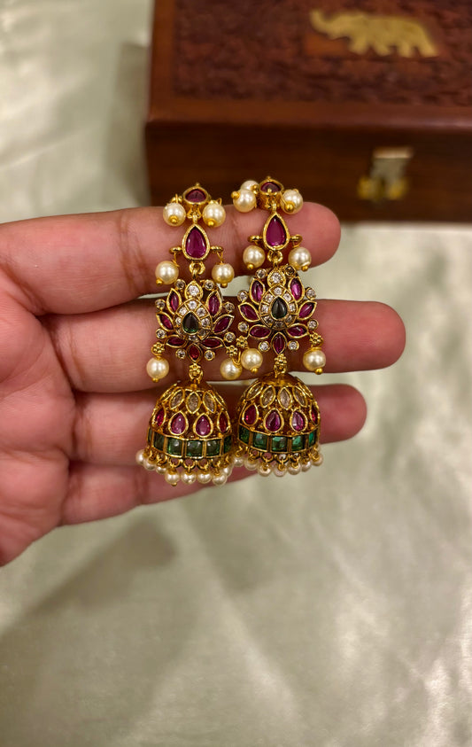 Padmika Premium Kemp Mattal Jhumkas