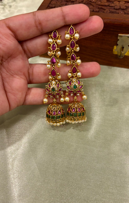Padmika Premium Kemp Mattal Jhumkas