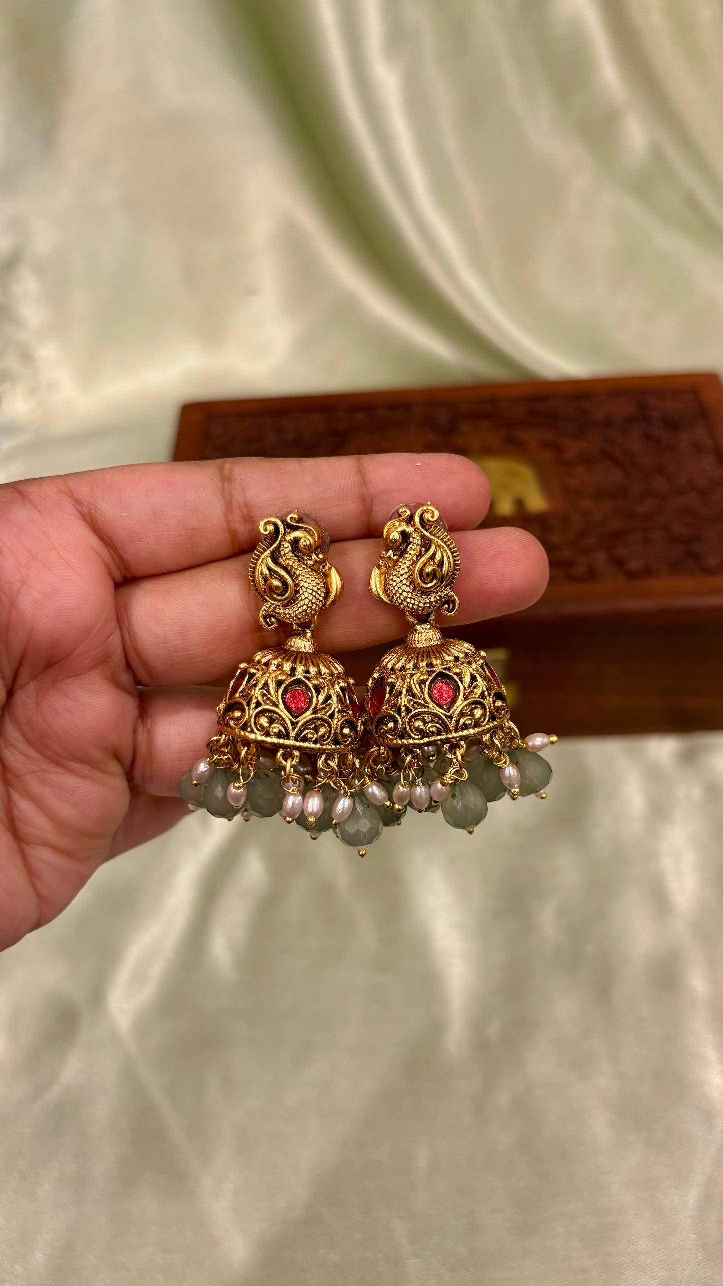 Sharvani Premium Antique Jhumkas