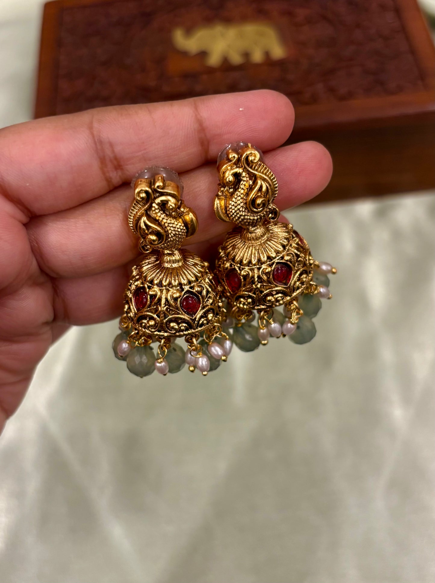 Sharvani Premium Antique Jhumkas