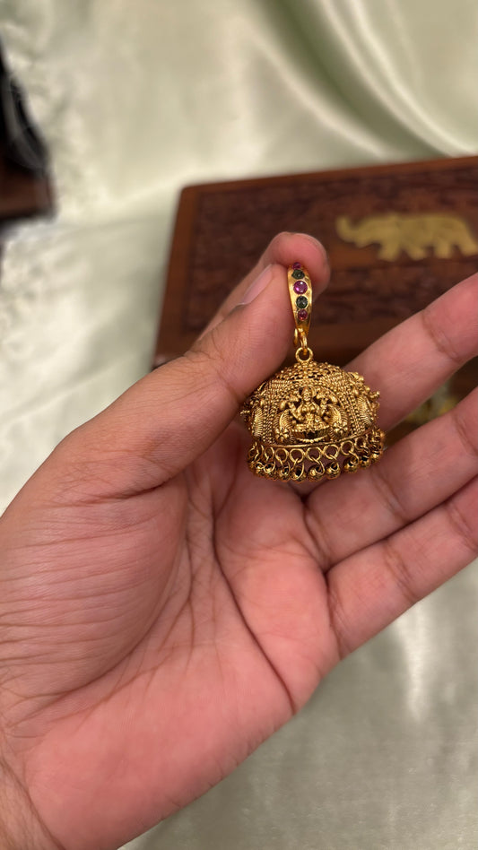 Lakshmi Premium Kemp Hanging Jhumkas