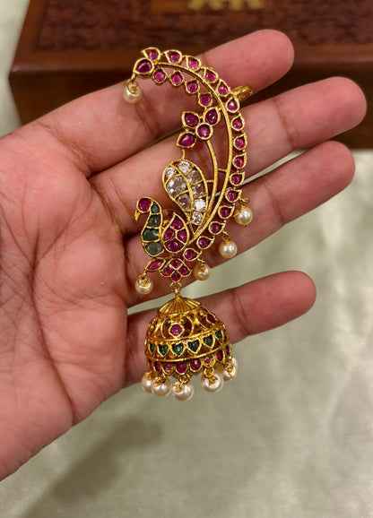 Mayuri Premium Kemp Earcuff Jhumkas