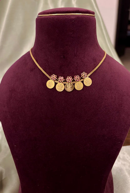Vaiga Gold Plated Floral Kashu Necklace