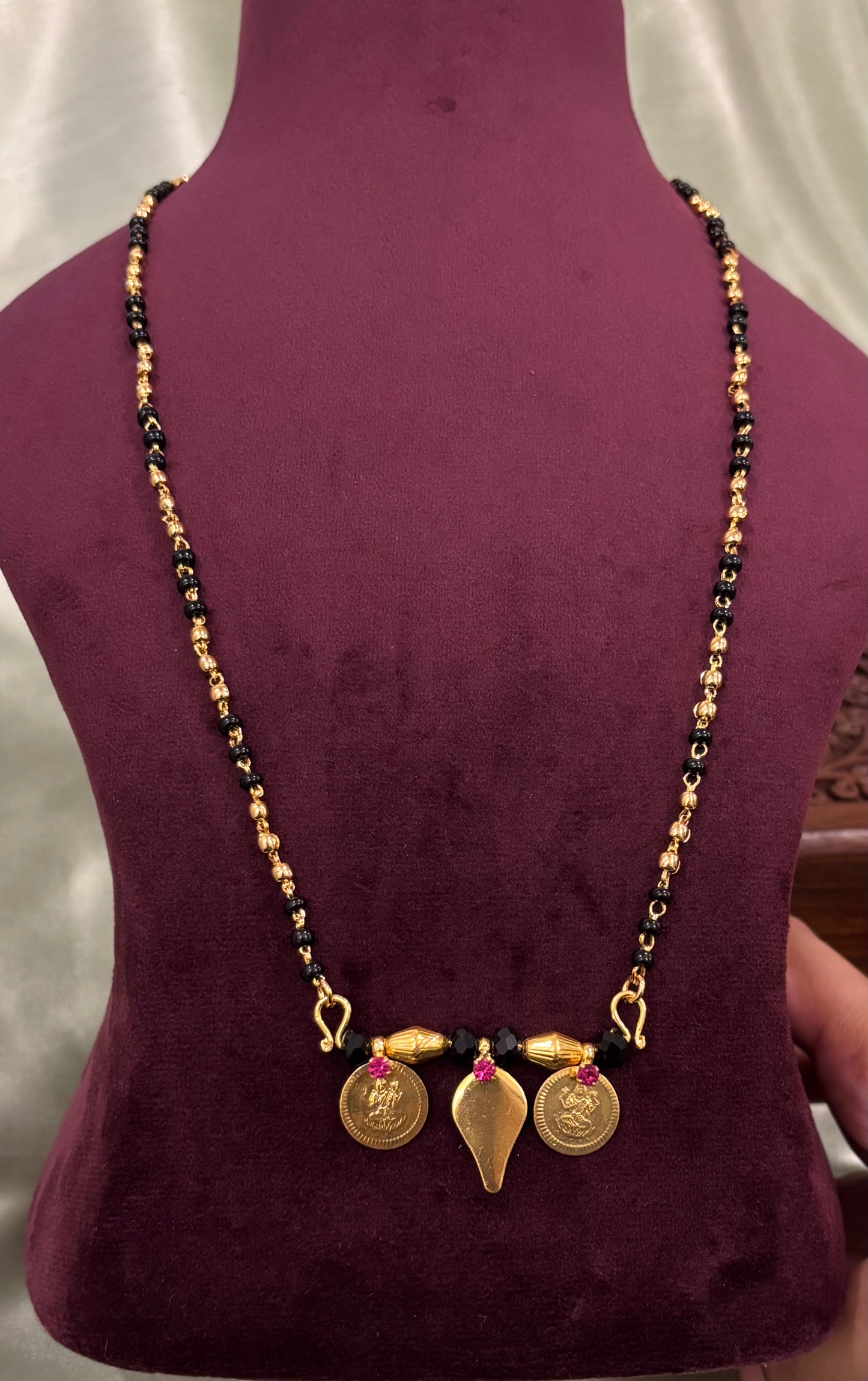 Rohini Gold Plated Karimani Ela Thali