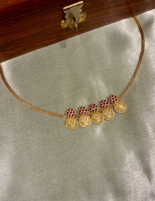 Vaiga Gold Plated Floral Kashu Necklace