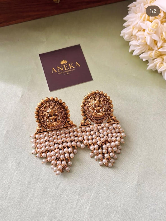 Akruti Pearl Cluster Earrings.