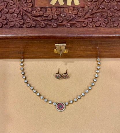 Saanvika AD Stone Necklace Set