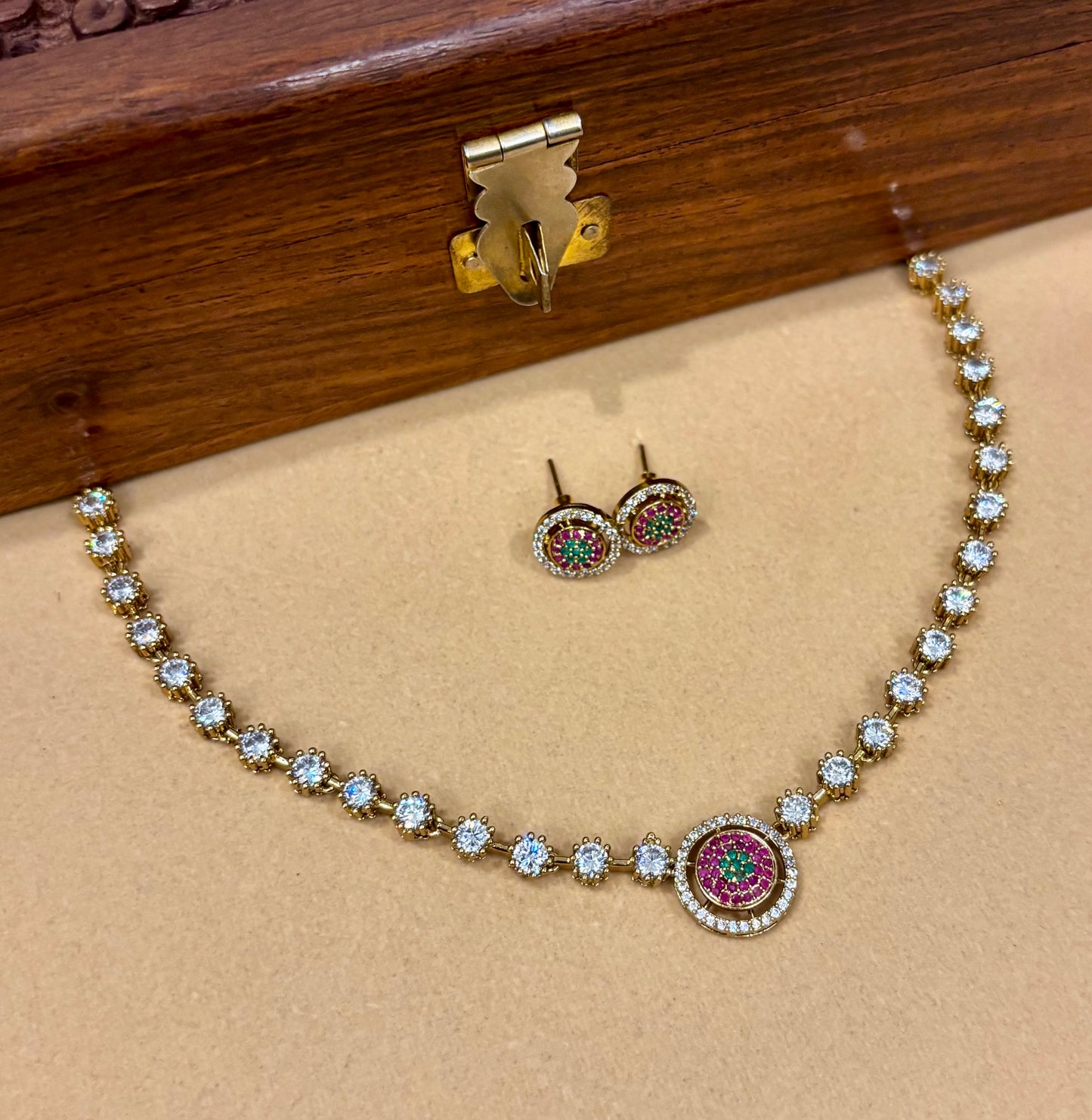 Saanvika AD Stone Necklace Set