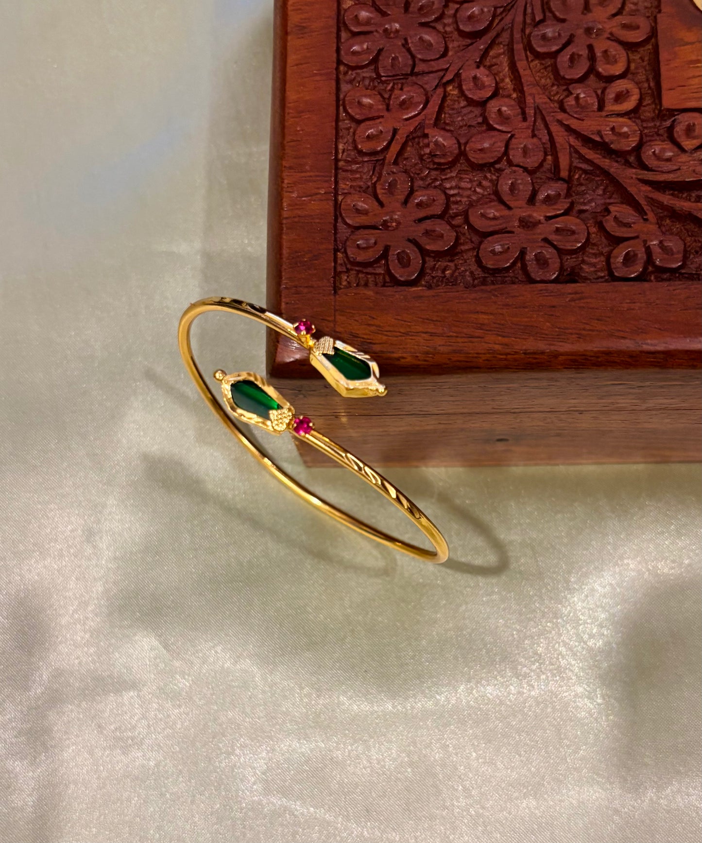 Harsha Gold Plated Adjustable Nagapadam Bangle Bracelet