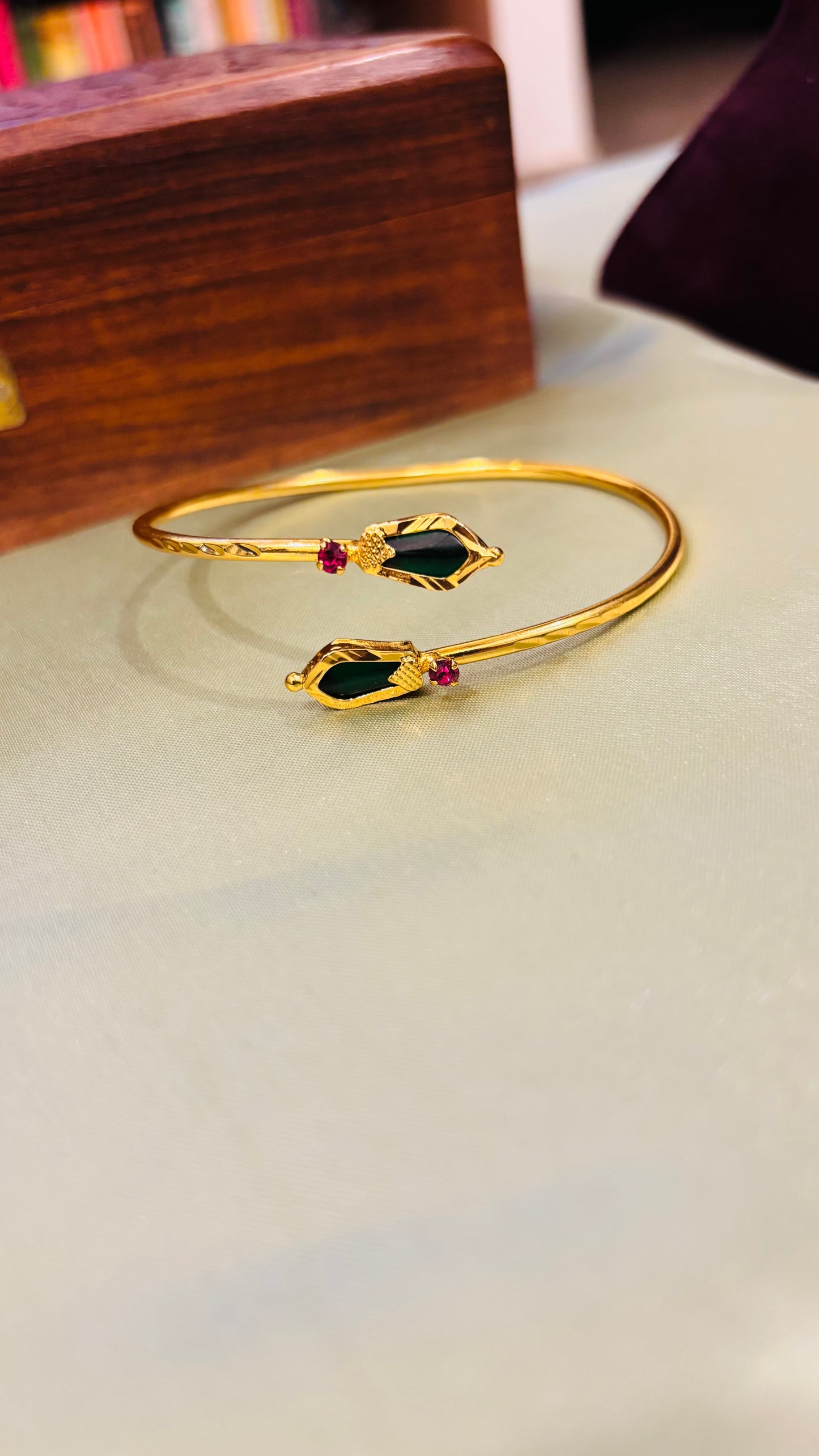 Harsha Gold Plated Adjustable Nagapadam Bangle Bracelet