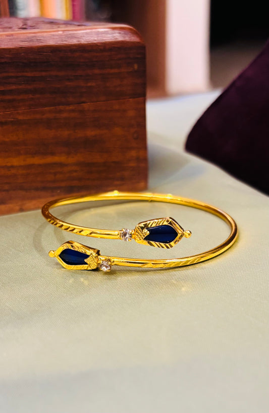 Harsha Gold Plated Adjustable Nagapadam Bangle Bracelet