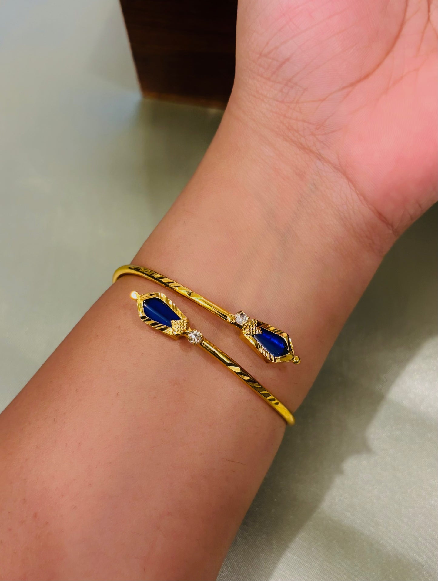 Harsha Gold Plated Adjustable Nagapadam Bangle Bracelet