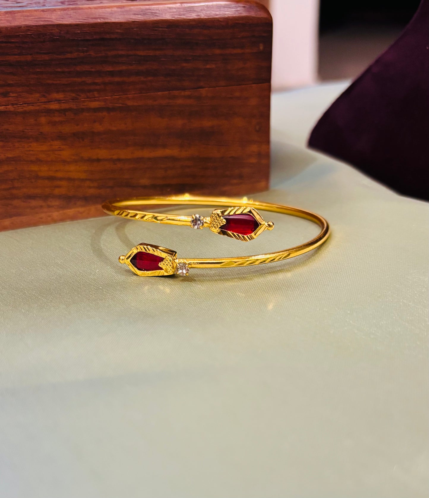 Harsha Gold Plated Adjustable Nagapadam Bangle Bracelet
