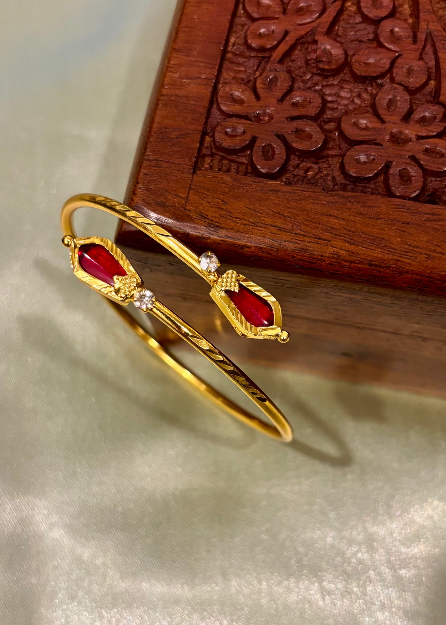 Harsha Gold Plated Adjustable Nagapadam Bangle Bracelet