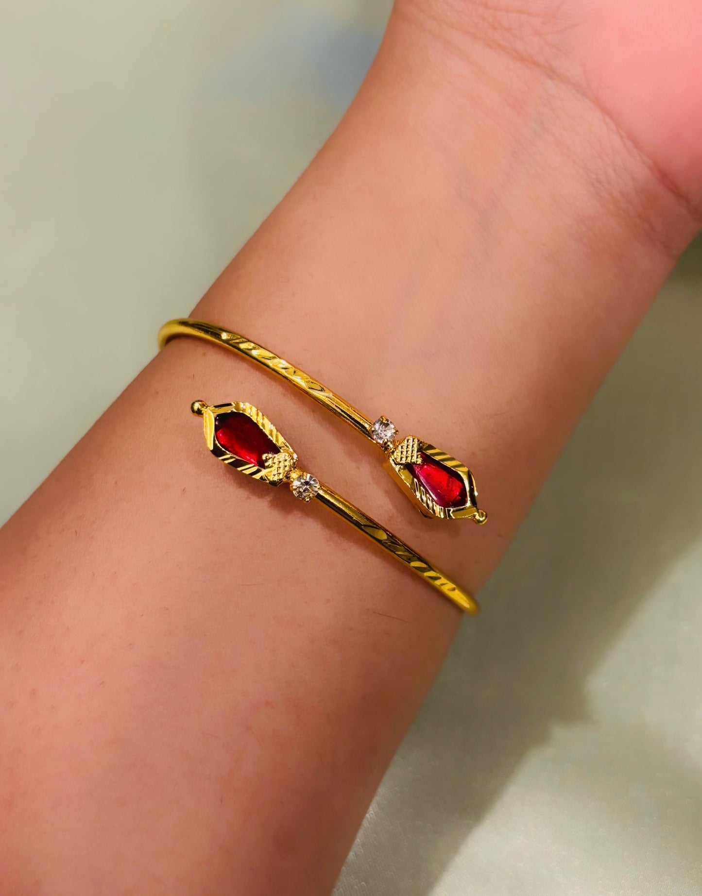Harsha Gold Plated Adjustable Nagapadam Bangle Bracelet