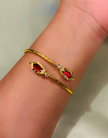 Harsha Gold Plated Adjustable Nagapadam Bangle Bracelet
