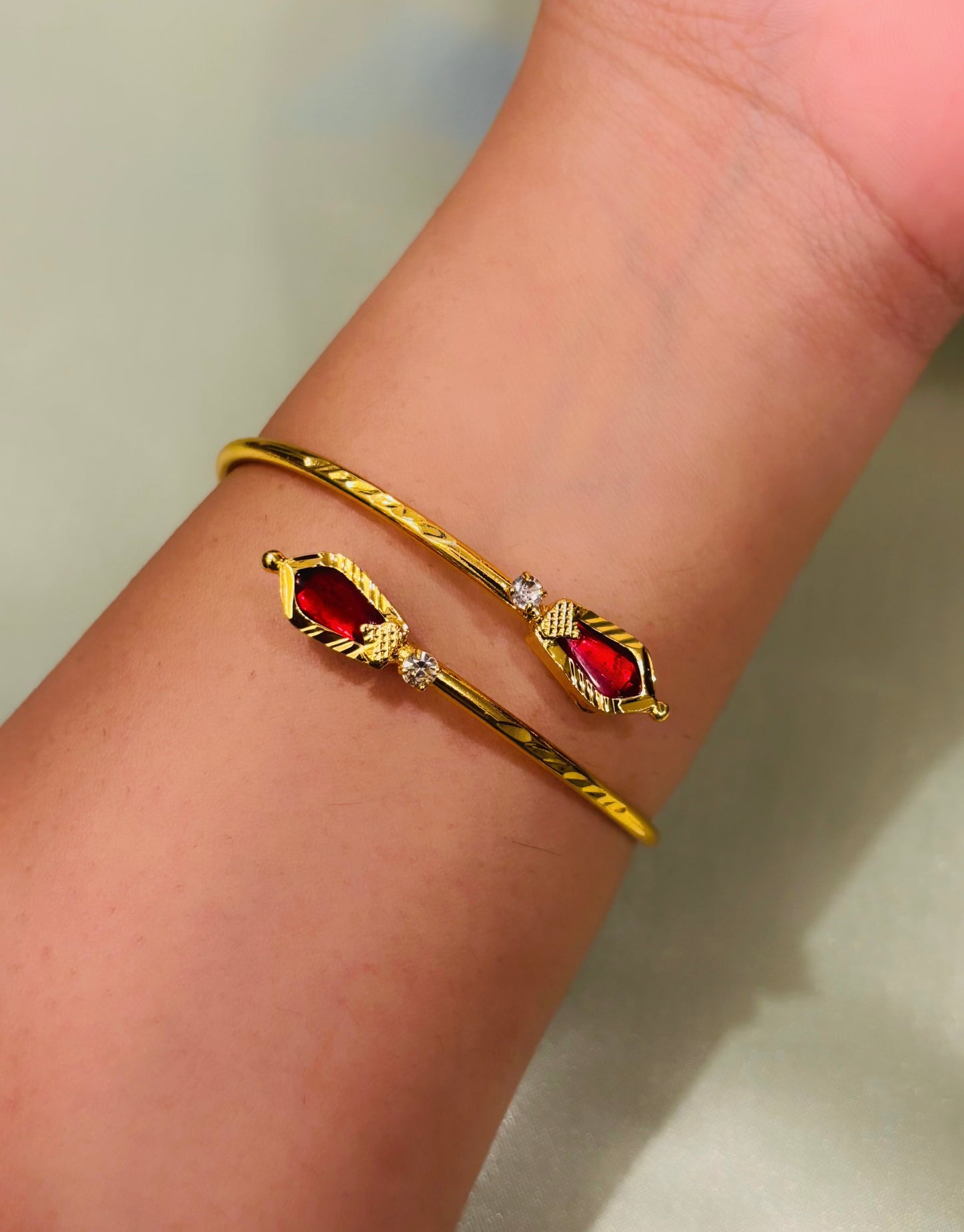 Harsha Gold Plated Adjustable Nagapadam Bangle Bracelet