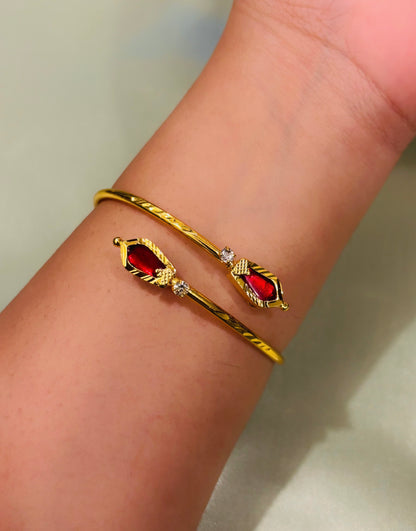 Harsha Gold Plated Adjustable Nagapadam Bangle Bracelet