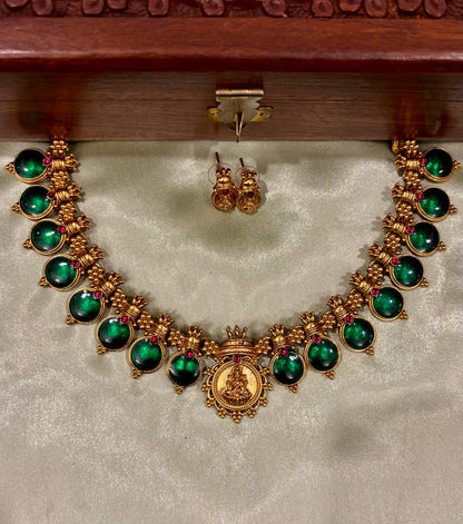 Rajalakshmi Palakka Temple Necklace Set
