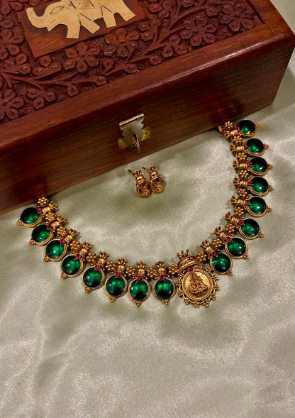 Rajalakshmi Palakka Temple Necklace Set