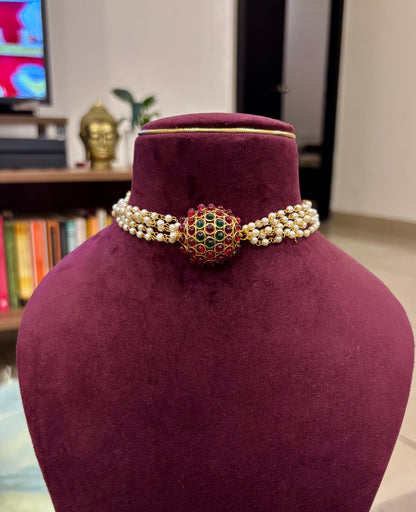 Ziya Kemp Half Ball Pearl Choker Set