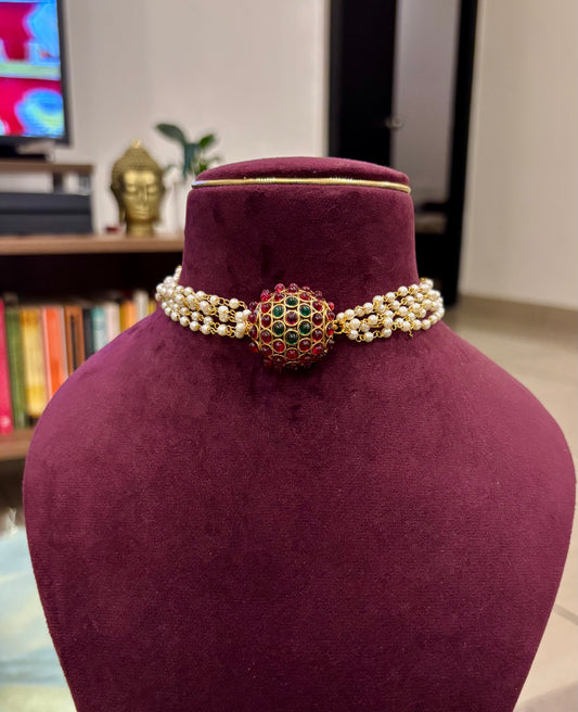 Ziya Kemp Half Ball Pearl Choker Set